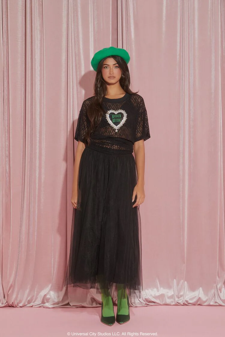 Wicked Witch Faux Gem Lace Tee - Image 2