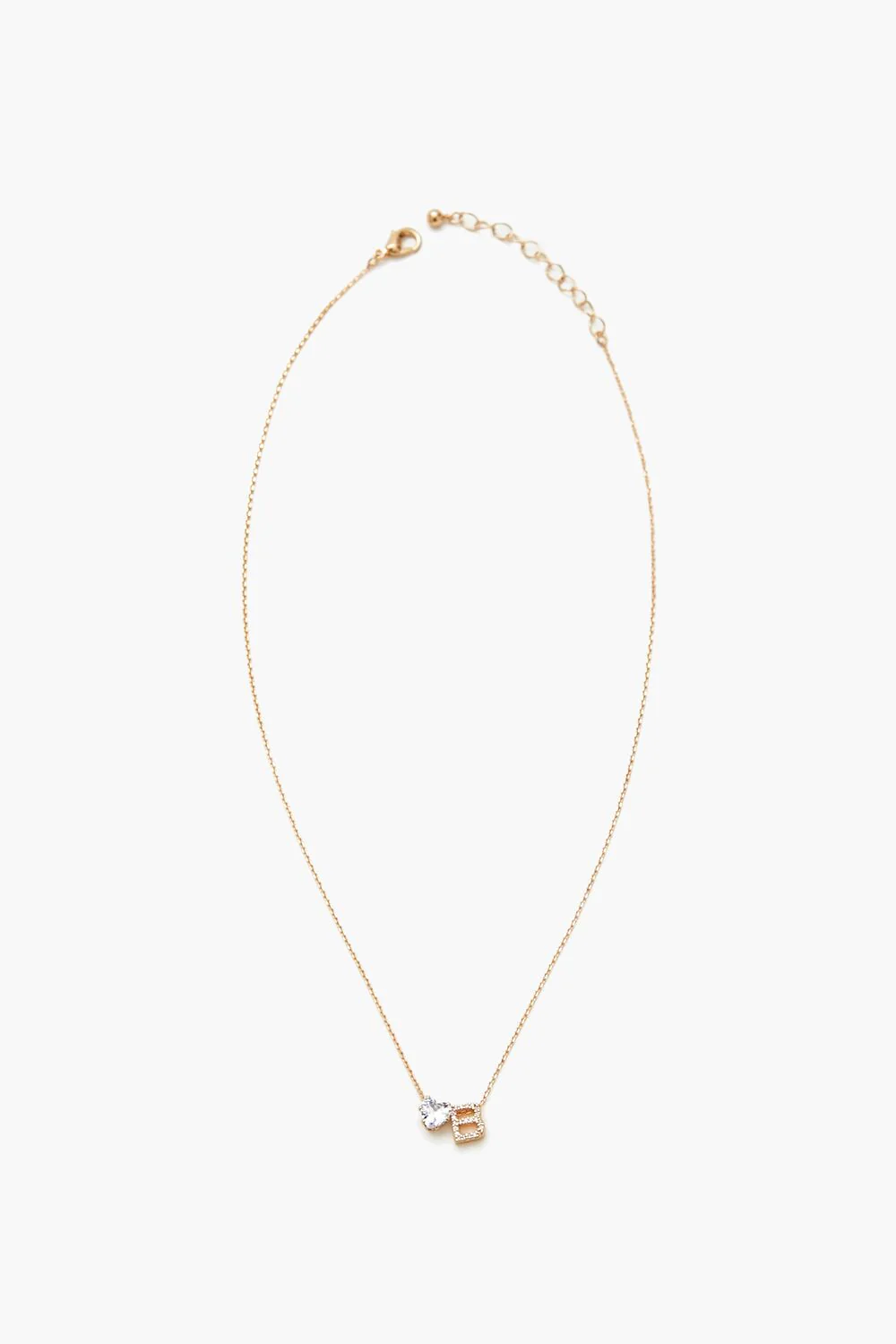 Faux Gem Initial Charm Necklace