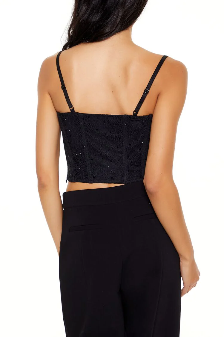 Lace Rhinestone Corset Cami - Image 5