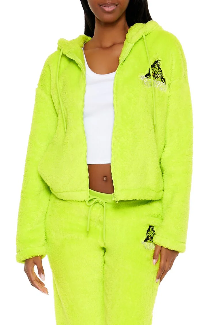 The Grinch Embroidered Zip-Up Hoodie