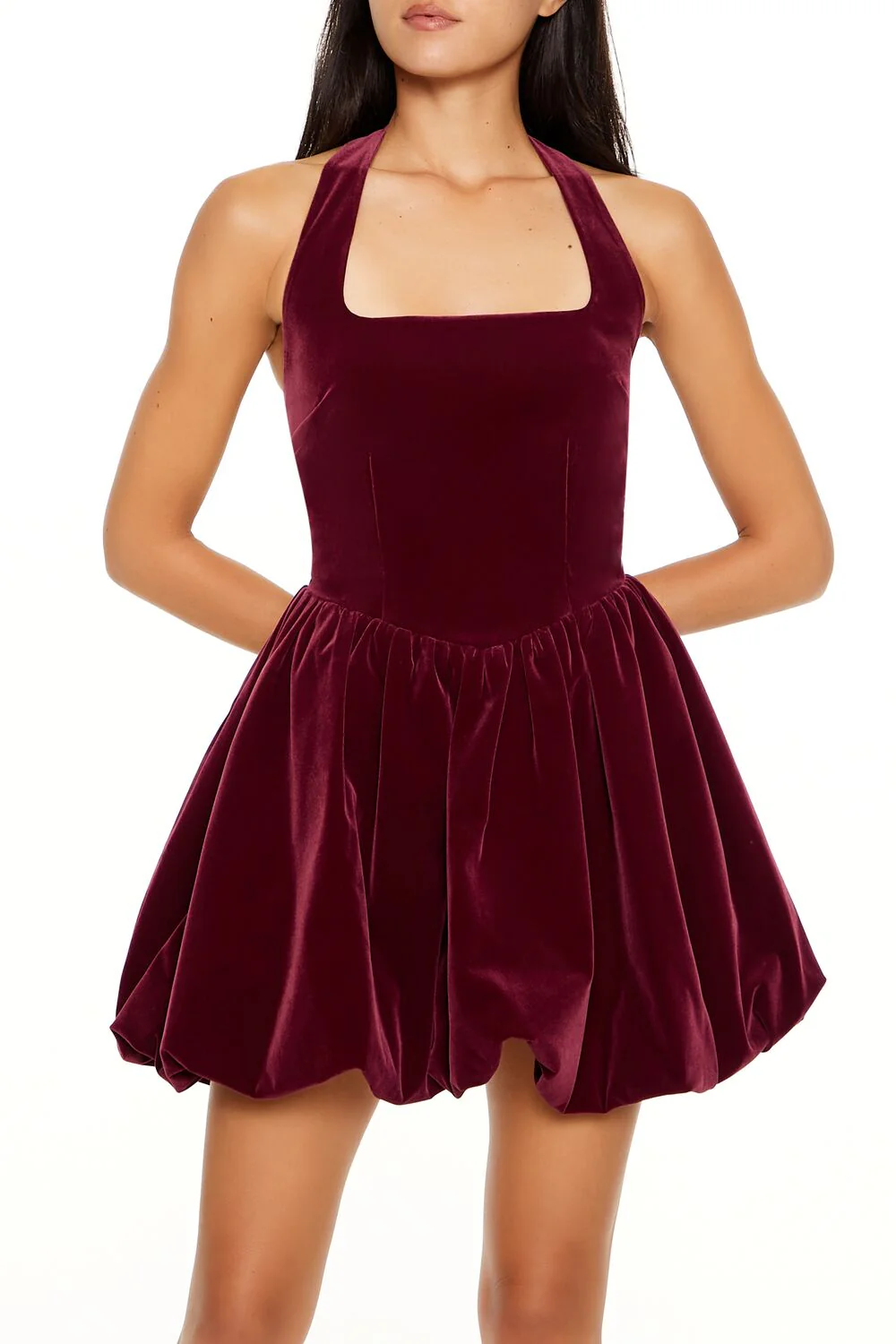 Halter Bubble-Hem Mini Dress - Image 2