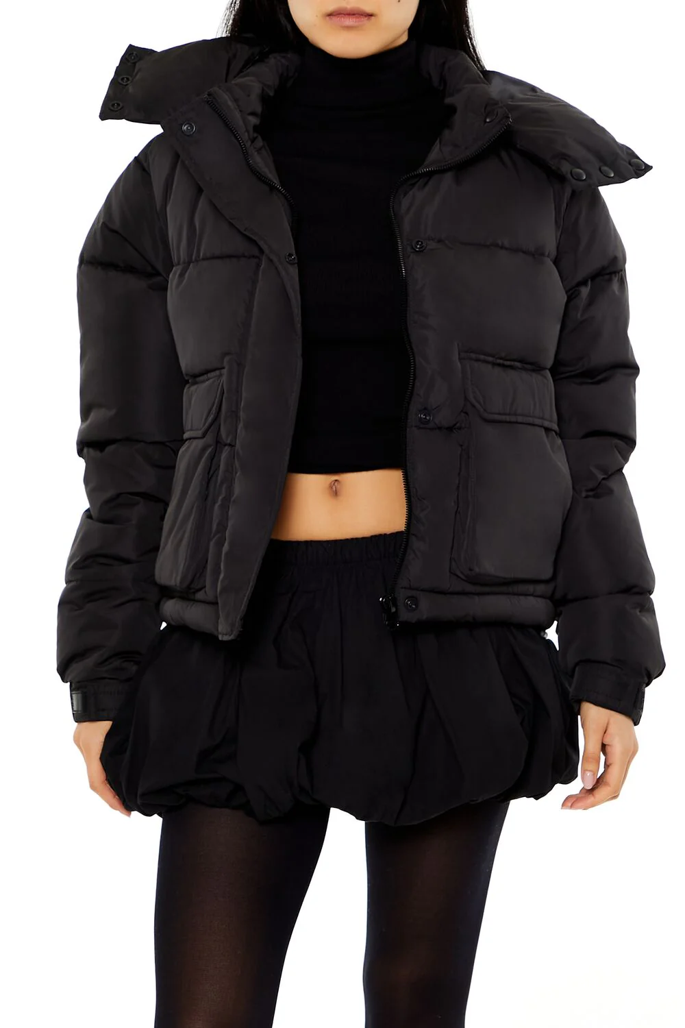 Hooded Drawstring Puffer Jacket