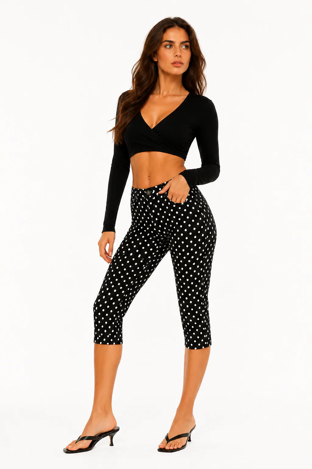 Surplice Crop Wrap Top - Image 2