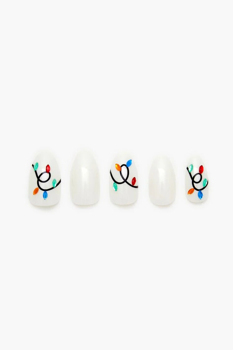 Christmas Lights Press-On Nails