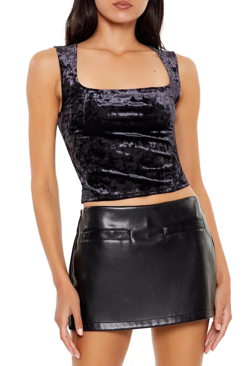 Crushed Velvet Crop Top