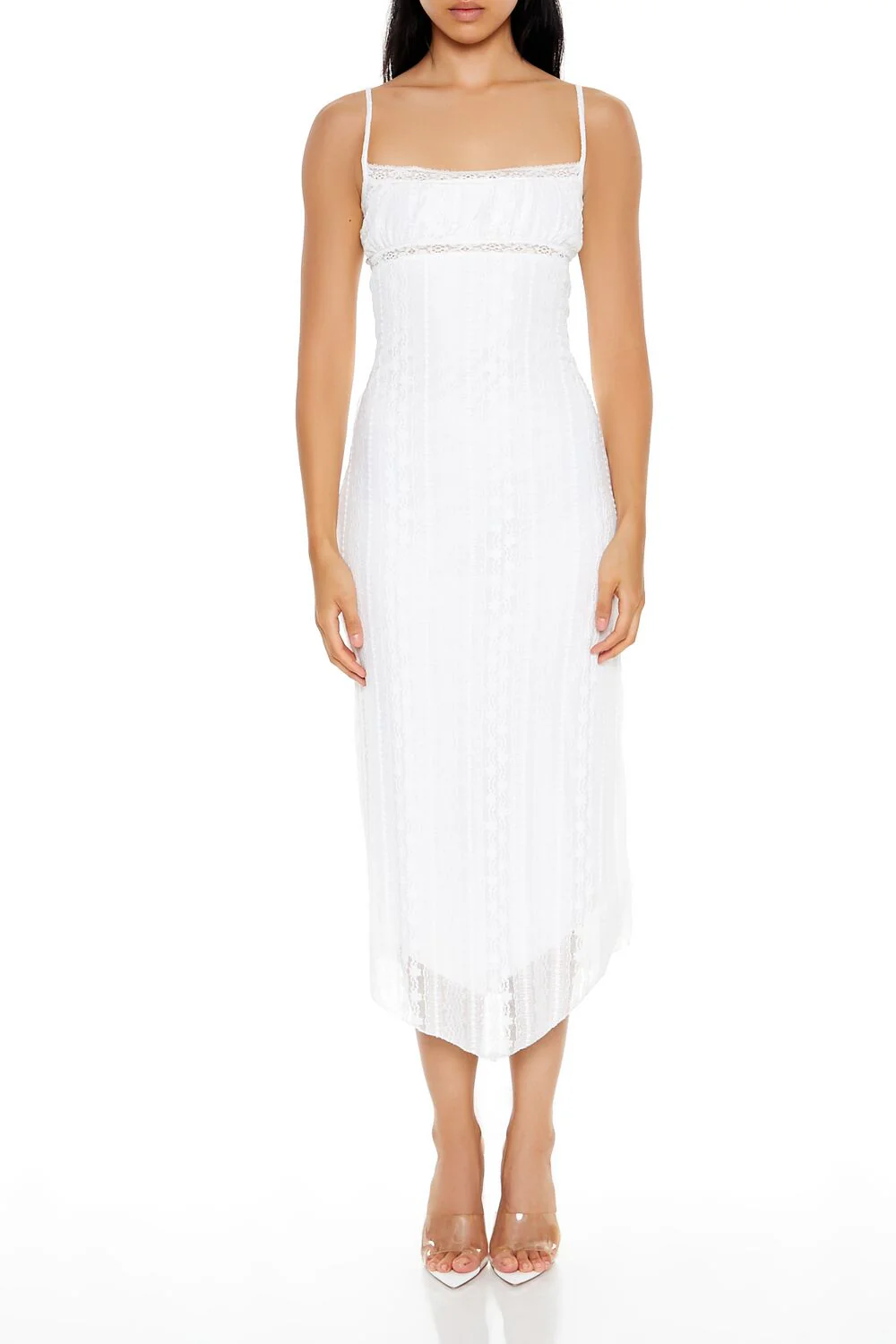 Eyelash Lace Cami Midi Dress