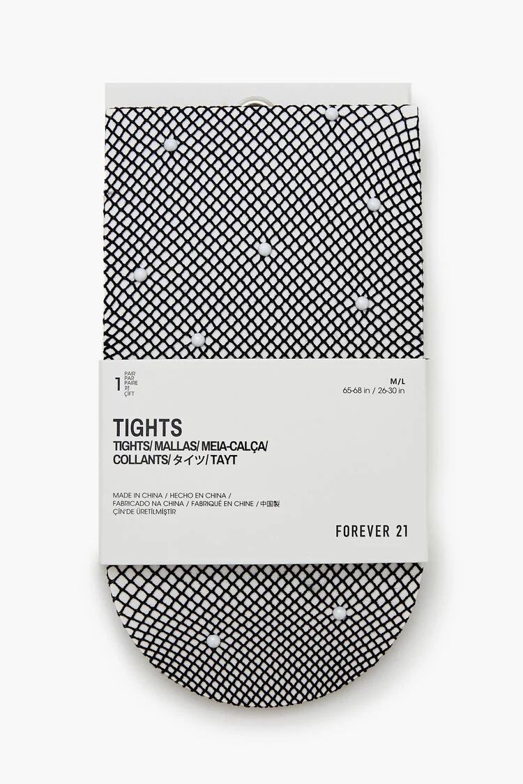 Faux Pearl Fishnet Tights