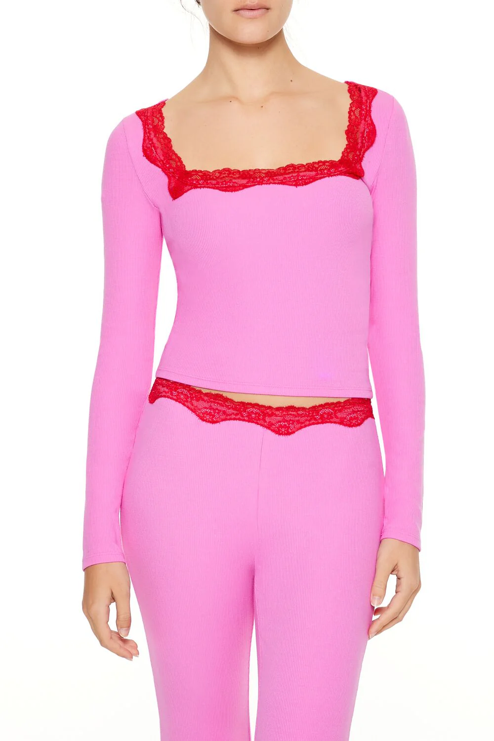 Lace-Trim Crop Top