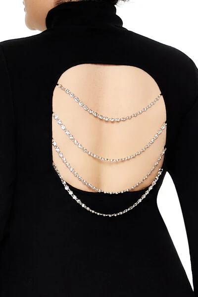 Plus Size Faux Gem Midi Sweater Dress - Image 10
