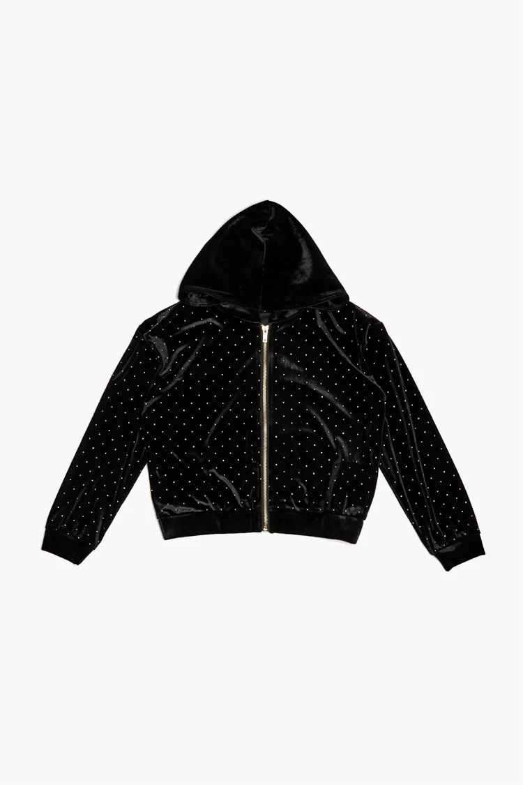 Girls Rhinestone Zip-Up Hoodie (Kids)