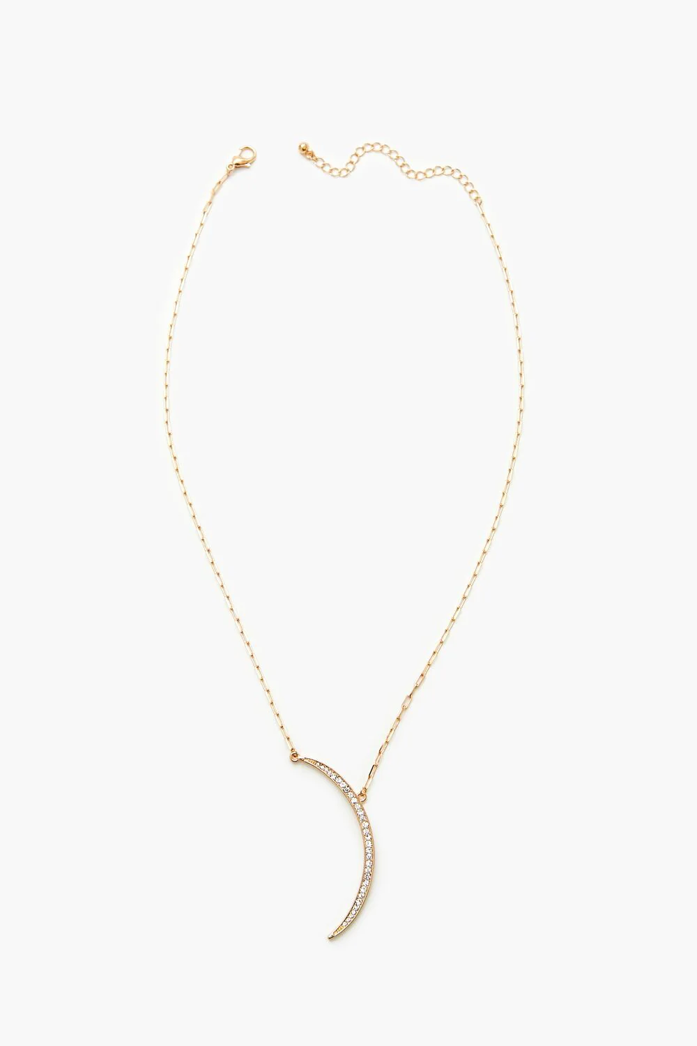 Rhinestone Crescent Moon Necklace