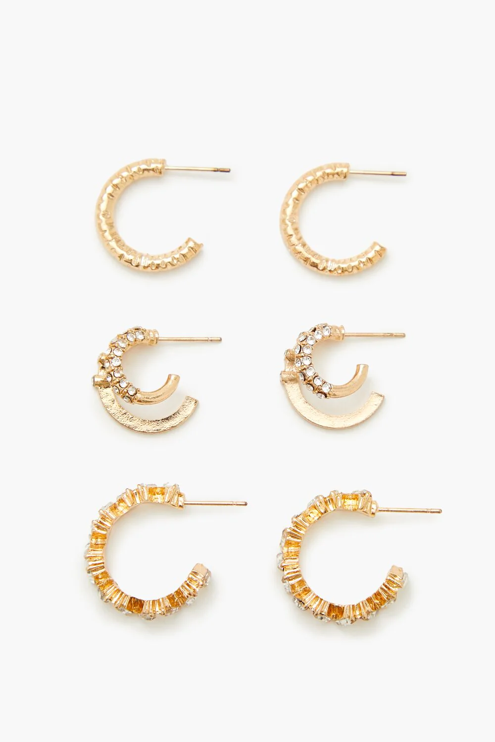 Rhinestone Hoop Earring Set