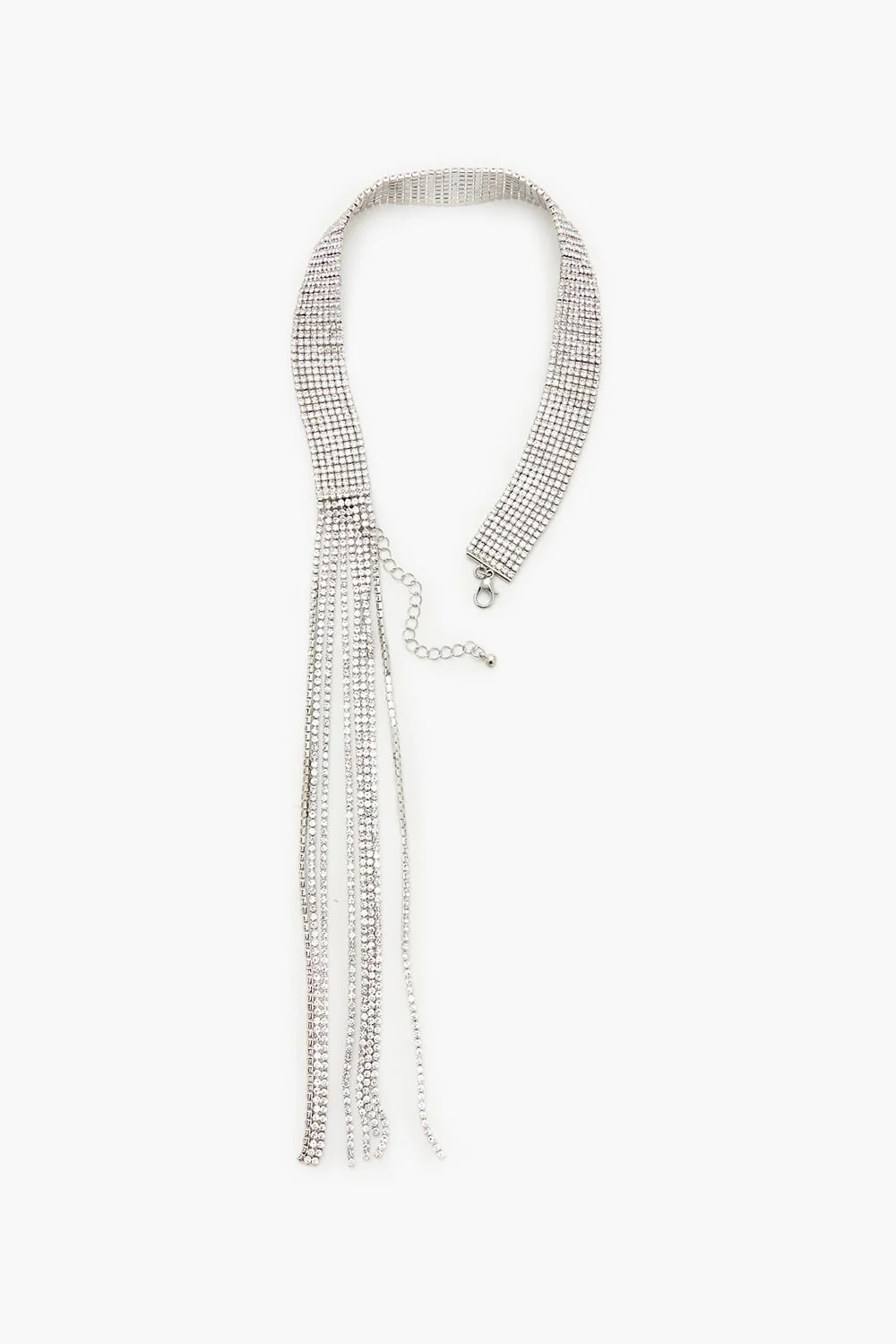 Rhinestone Fringe Choker Necklace