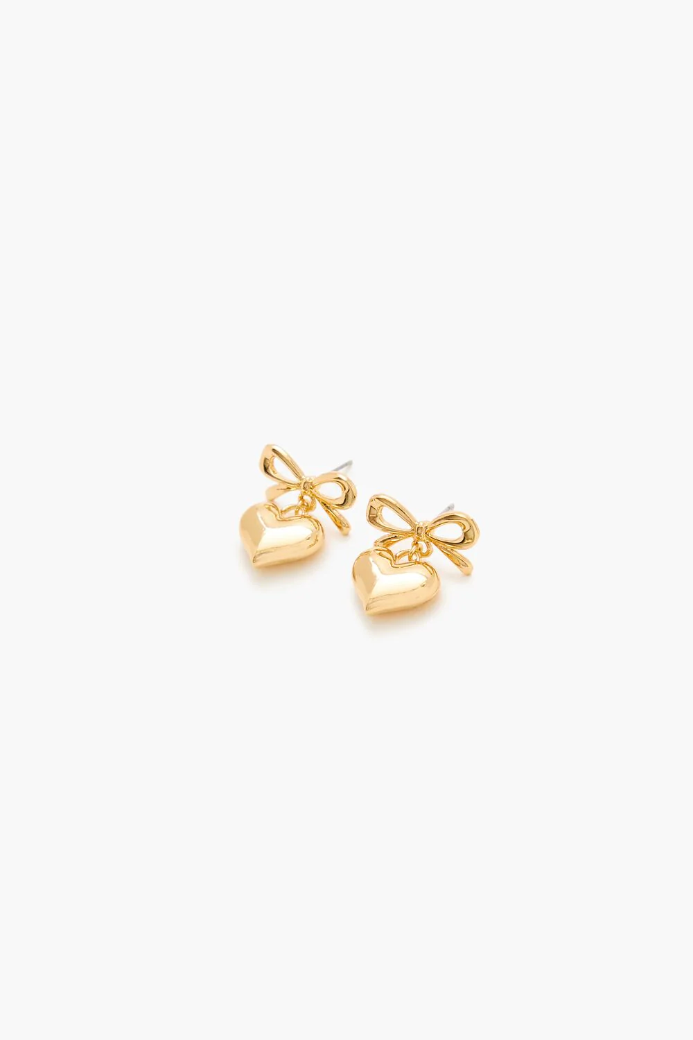 Bow Heart Drop Earrings - Image 2