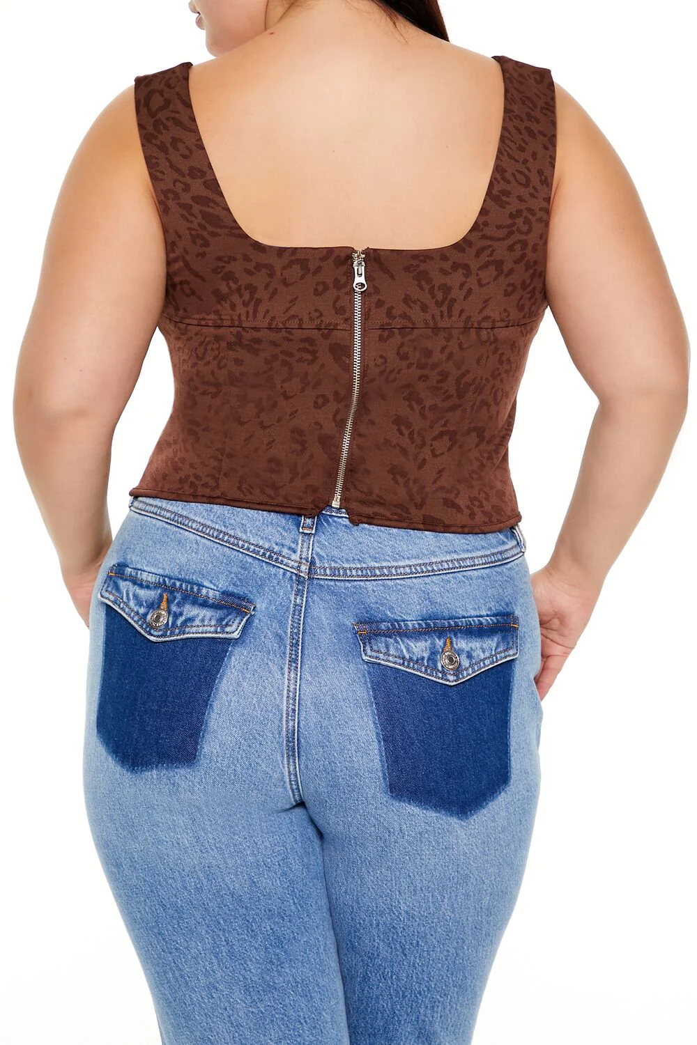 Plus Size Leopard Print Corset Crop Top - Image 5