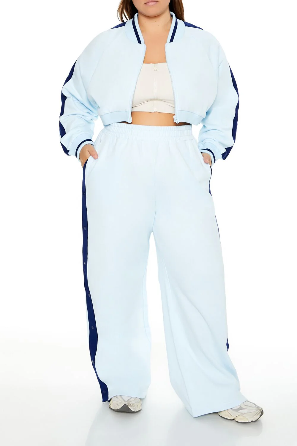 Plus Size Active Striped Sweatpants
