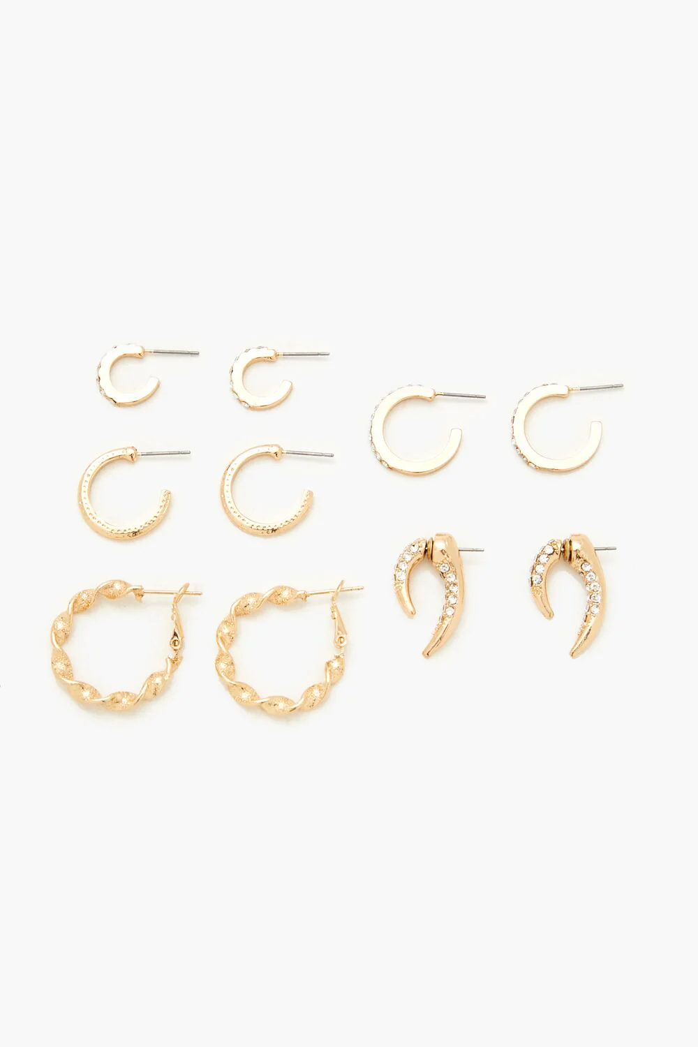 Rhinestone Hoop Earring Set