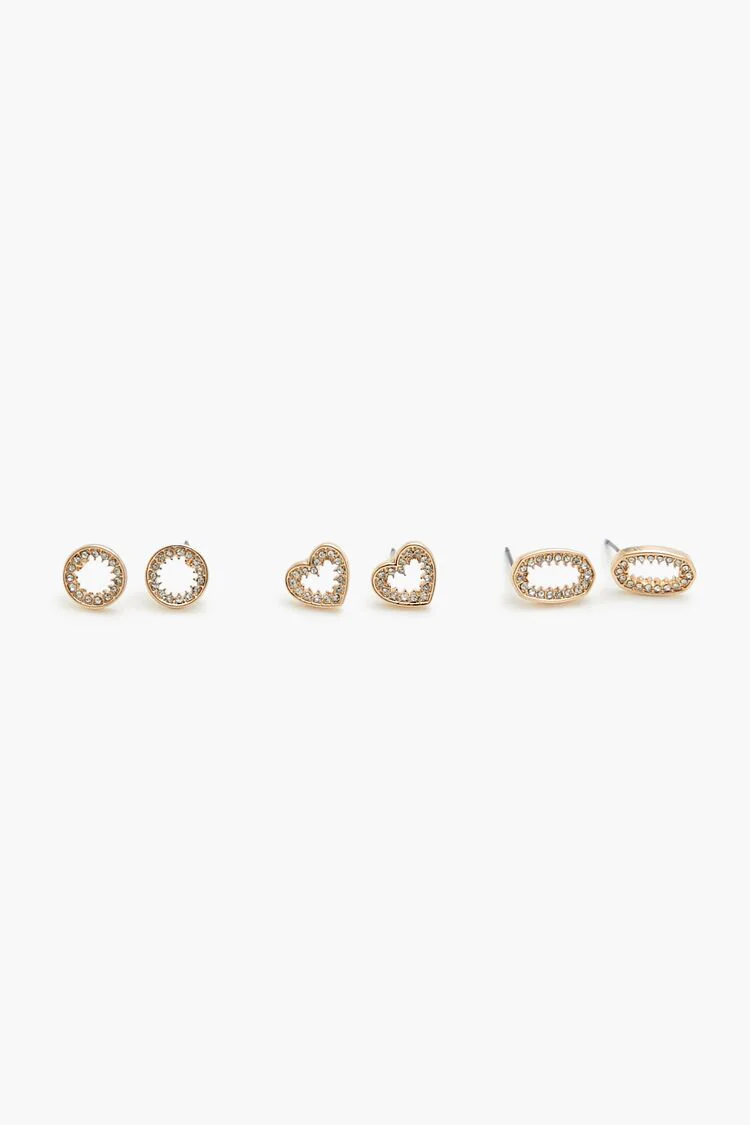 Cutout Heart Stud Earring Set - Image 2