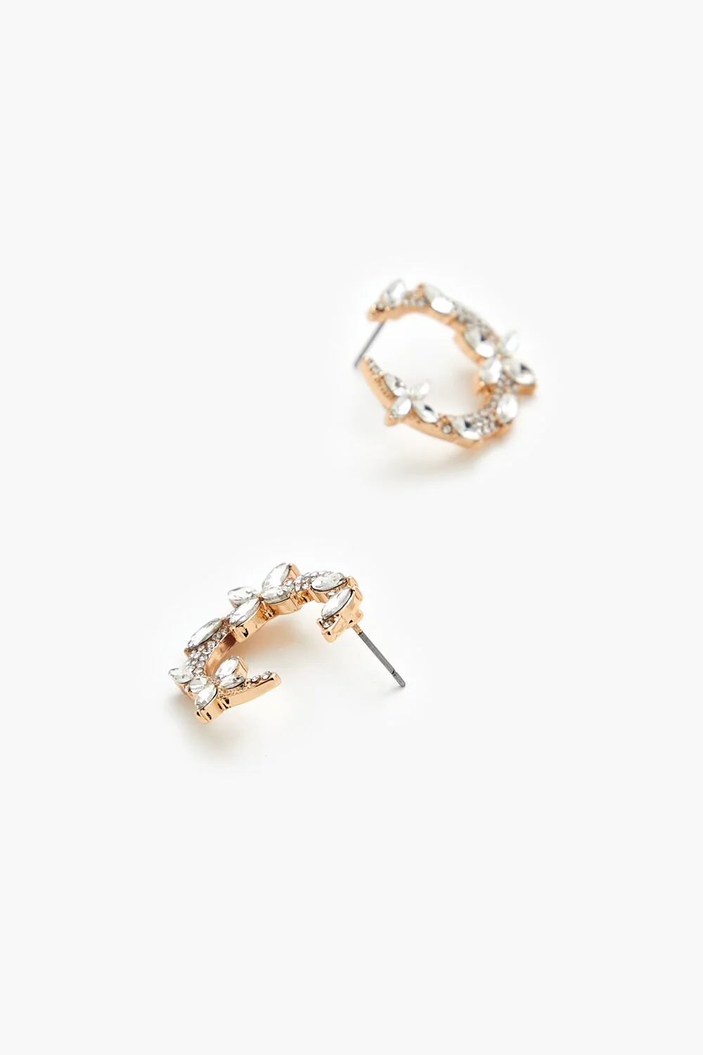 Rhinestone Crescent Stud Earrings - Image 2