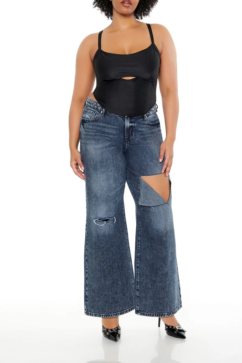 Plus Size Cutout Zip-Up Cami - Image 2
