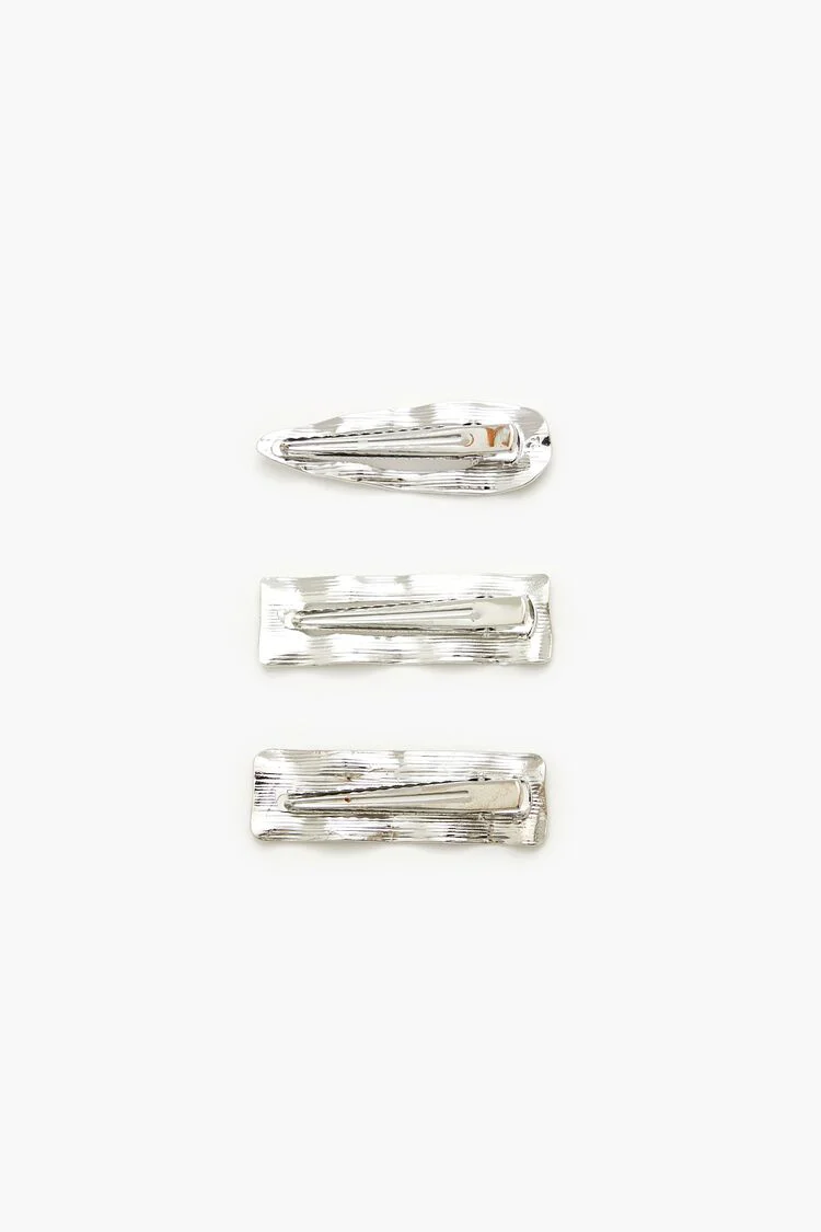 Hammered Geo Hair Clip Set - Image 2