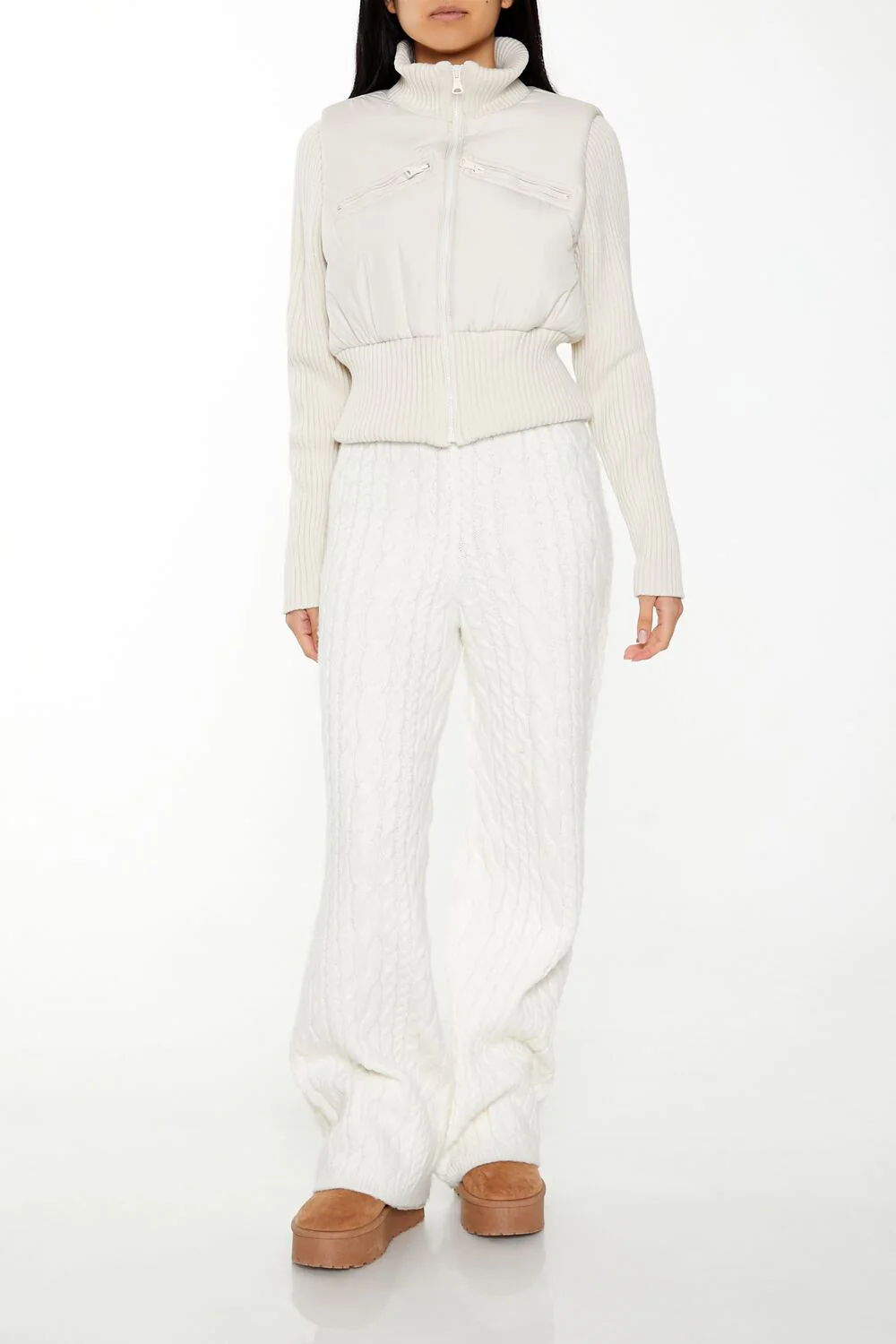 Ribbed Funnel Neck Jacket - Image 2