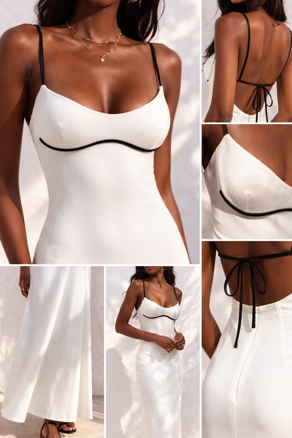 Contrast-Trim Cami Maxi Dress - Image 5