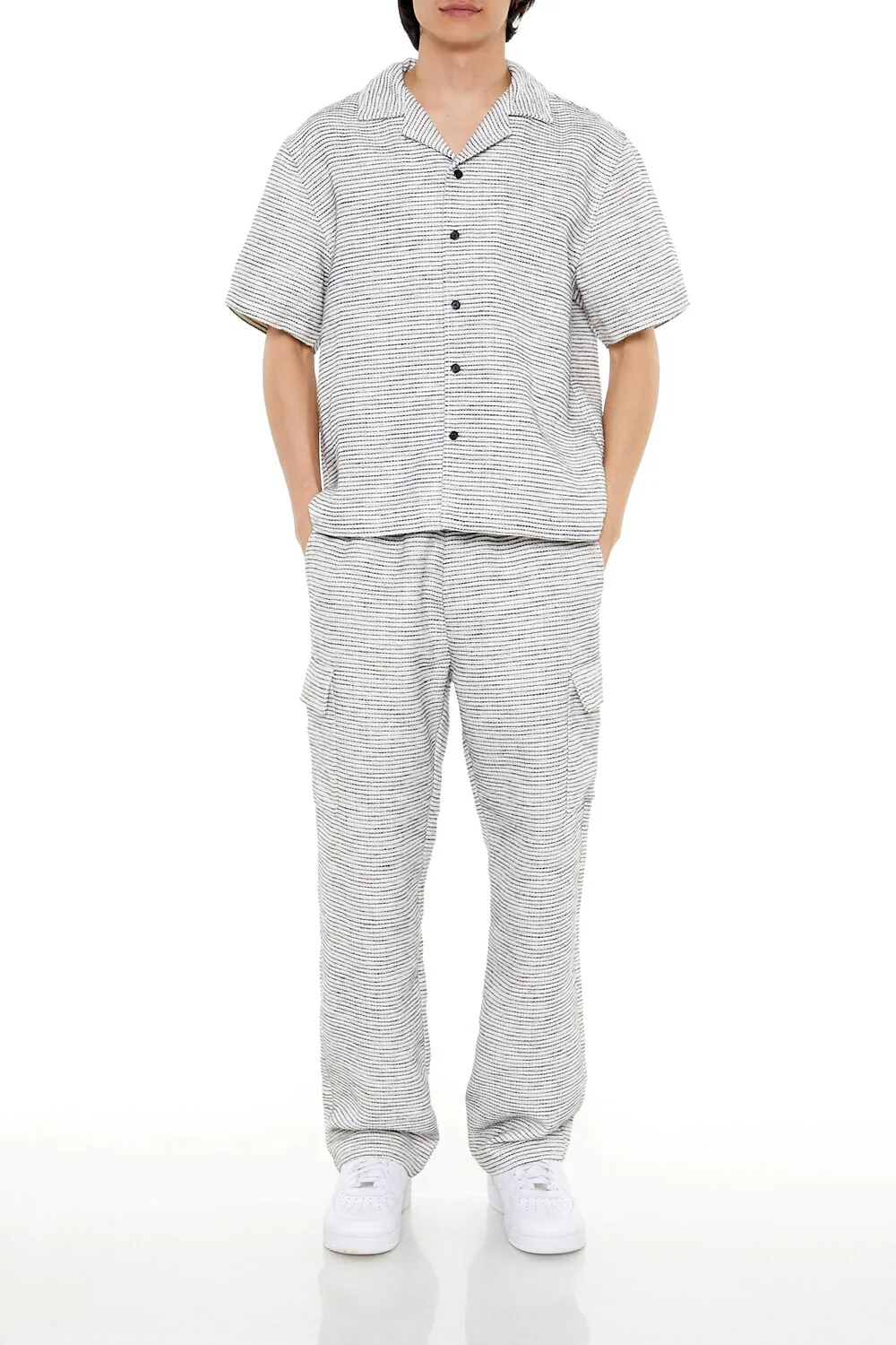 Striped Slim-Fit Cargo Pants