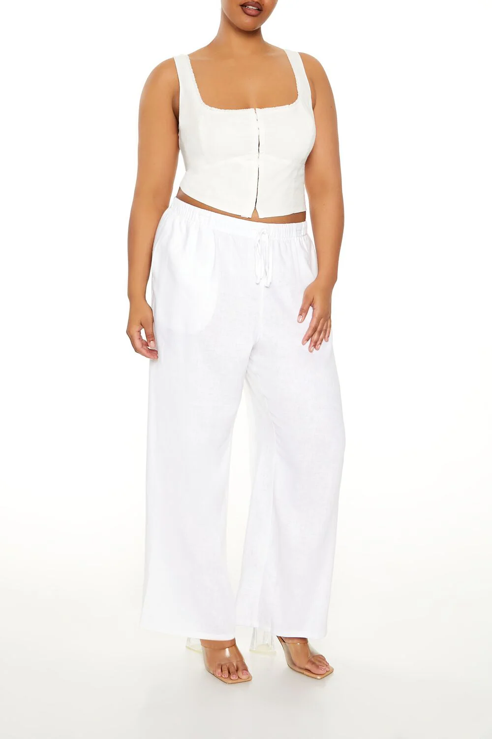 Plus Size Wide-Leg Drawstring Pants