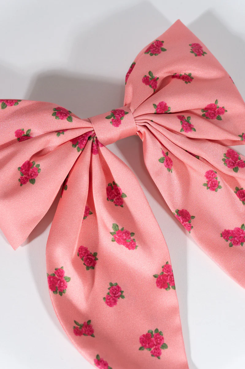 Floral Print Hair Bow - Image 2