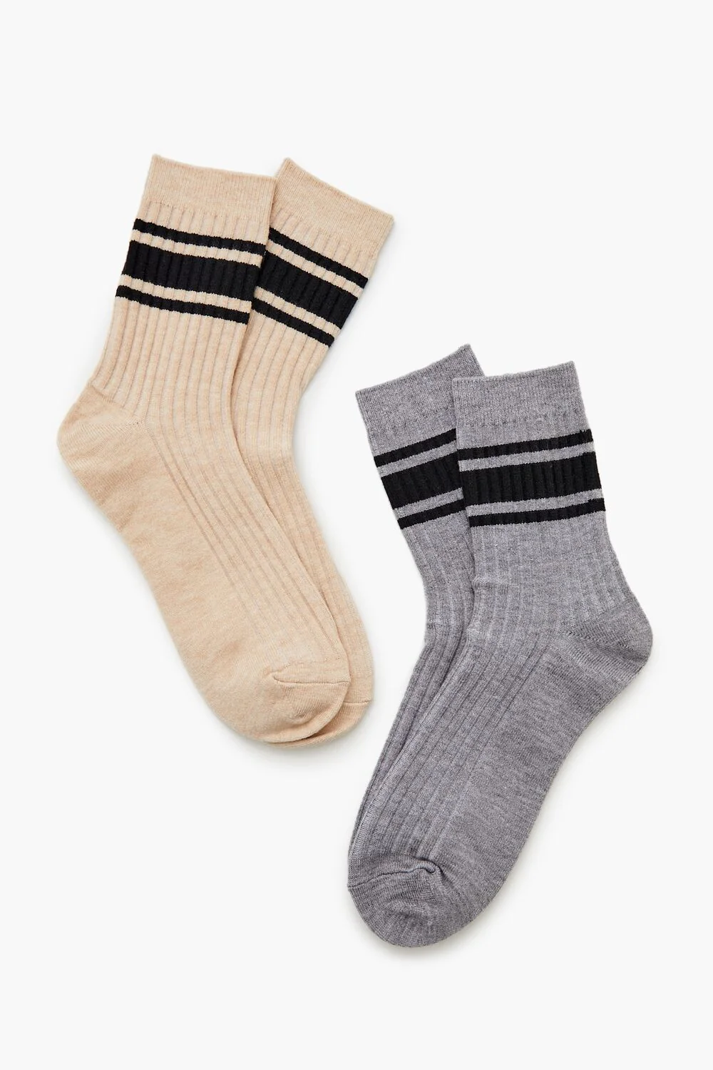 Varsity-Striped Crew Socks Set - 2 pack - Image 2
