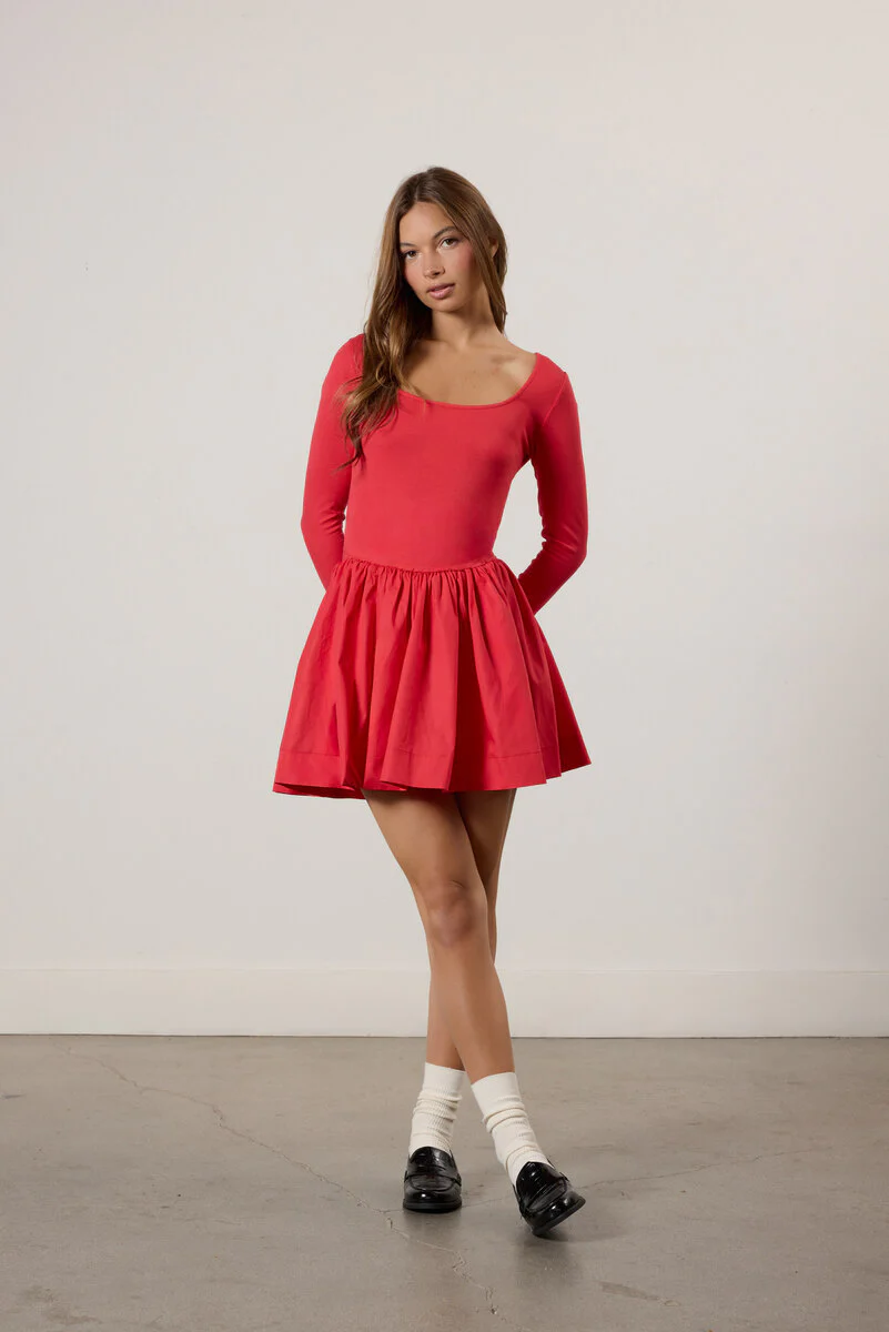 Scoop-Neck Mini Skater Dress