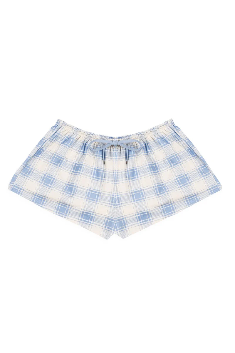Deer Graphic Tee & Plaid Shorts Pajama Set - Image 3