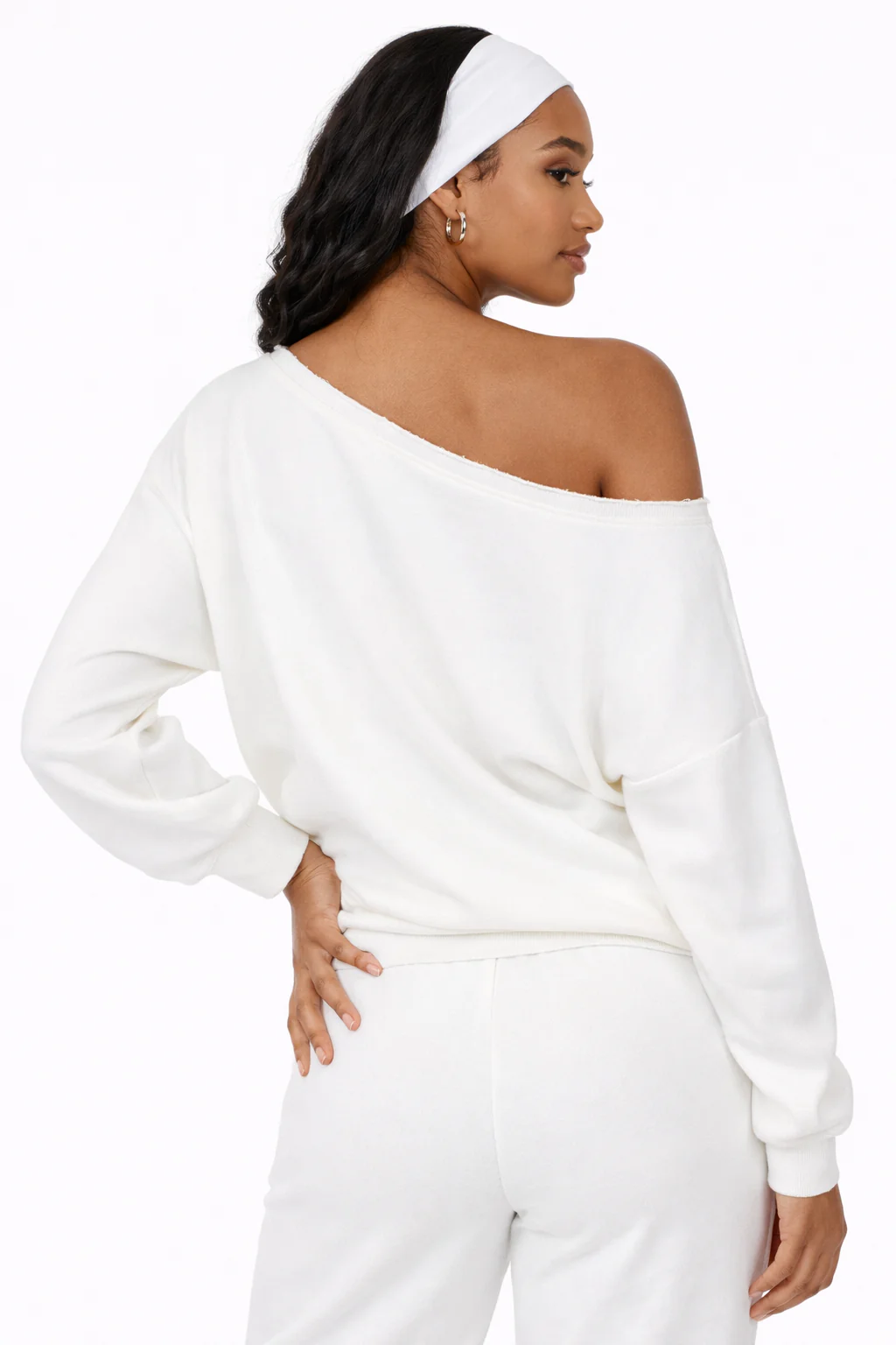 Fleece Off The Shoulder Los Angeles Sweatshirt - Image 2