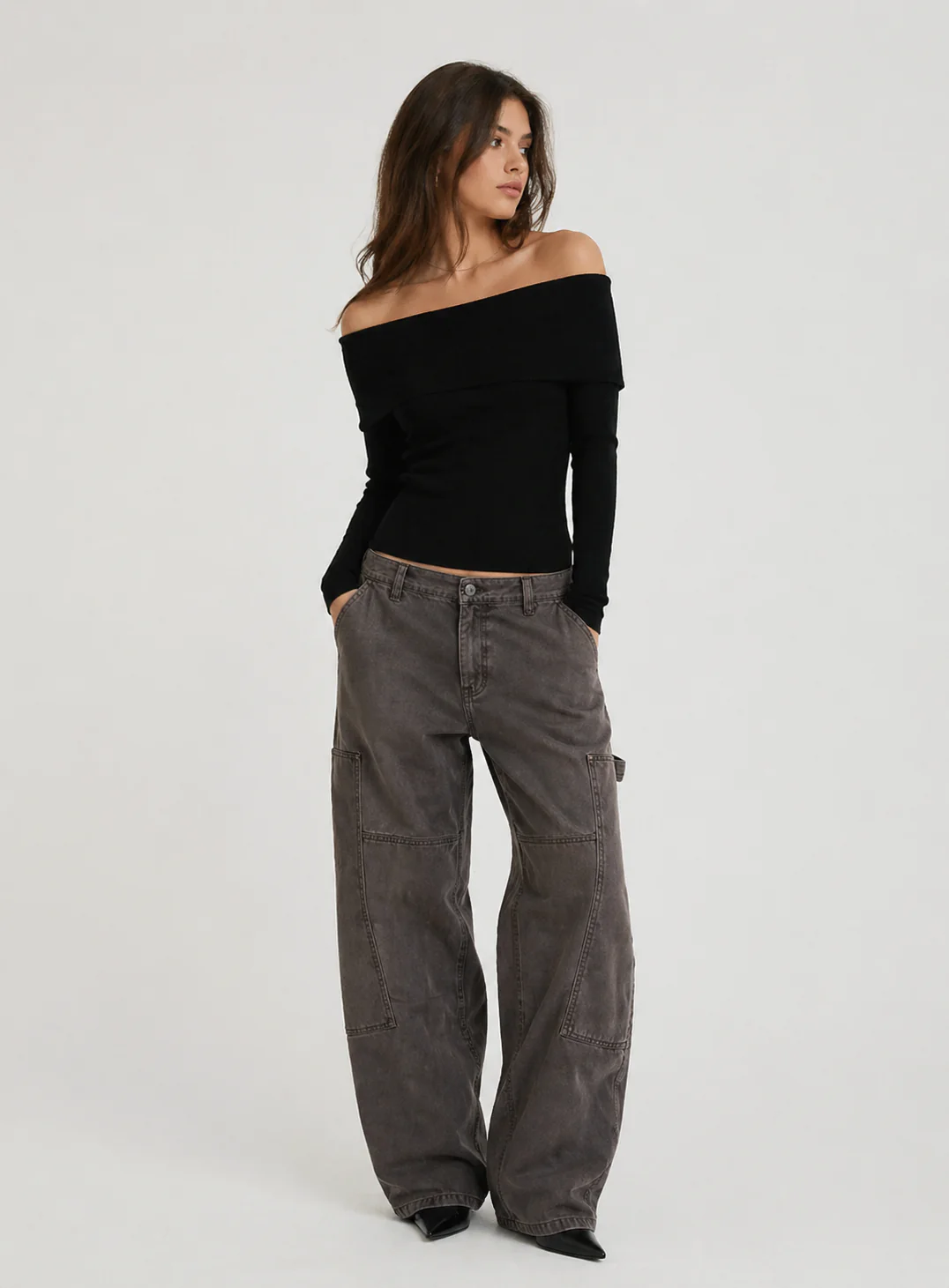 Foldover Off-The-Shoulder Top