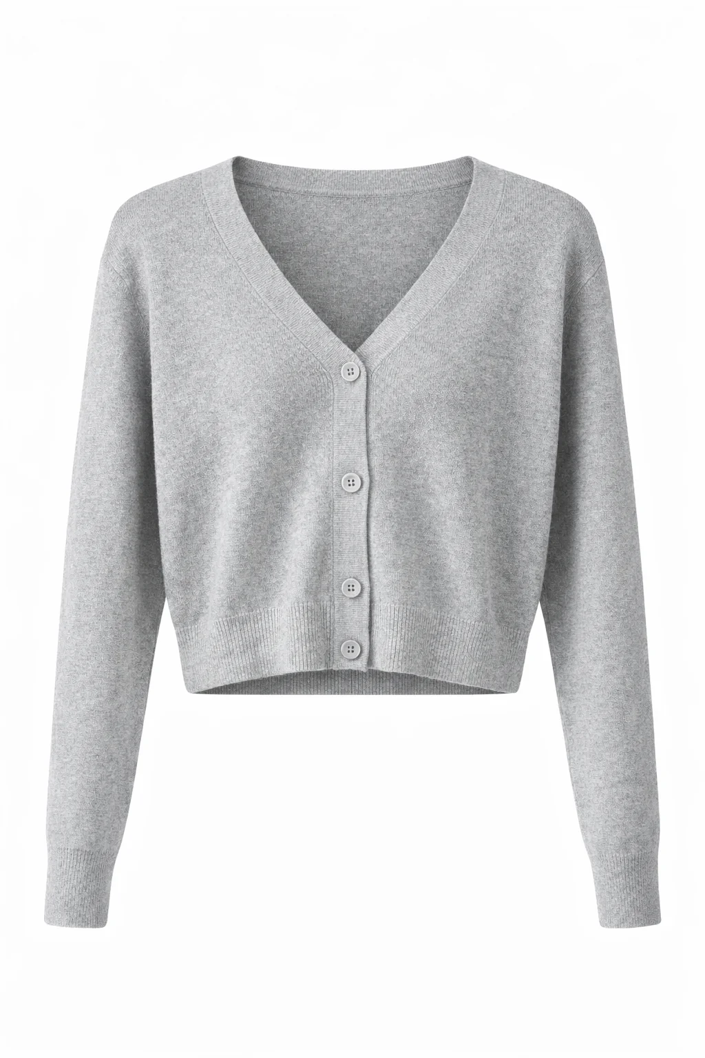 Cropped Knit Button-Front Cardigan - Image 2