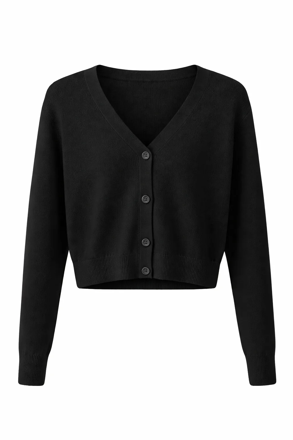 Cropped Knit Button-Front Cardigan - Image 7