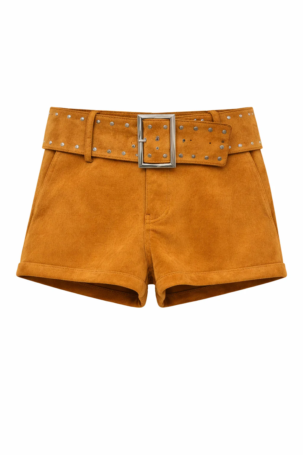 Faux Suede Belted Micro Shorts - Image 3