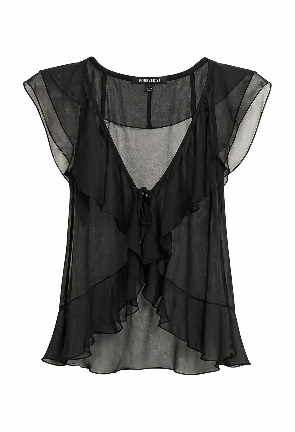 Sheer Ruffled Tank Top - Image 3