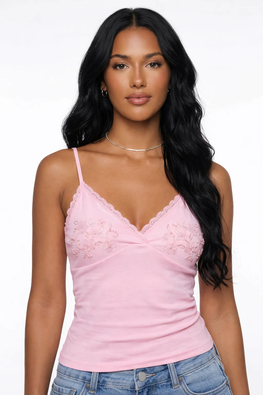 Beaded Lace Trim Tank Top - Image 5