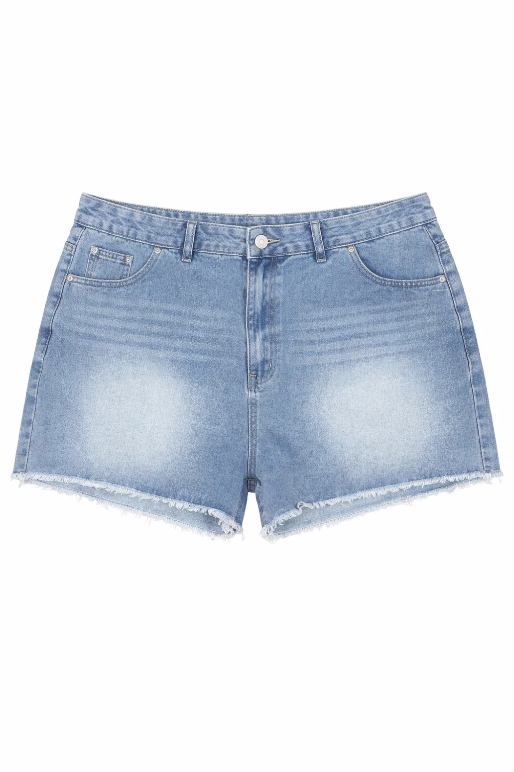 Plus Light Wash Denim Shorts - Image 3