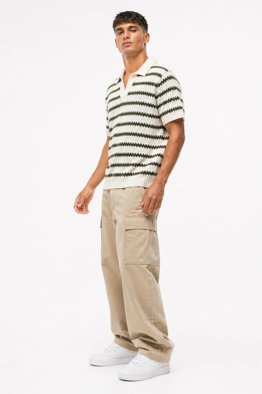 Striped Knit Polo Shirt - Image 2