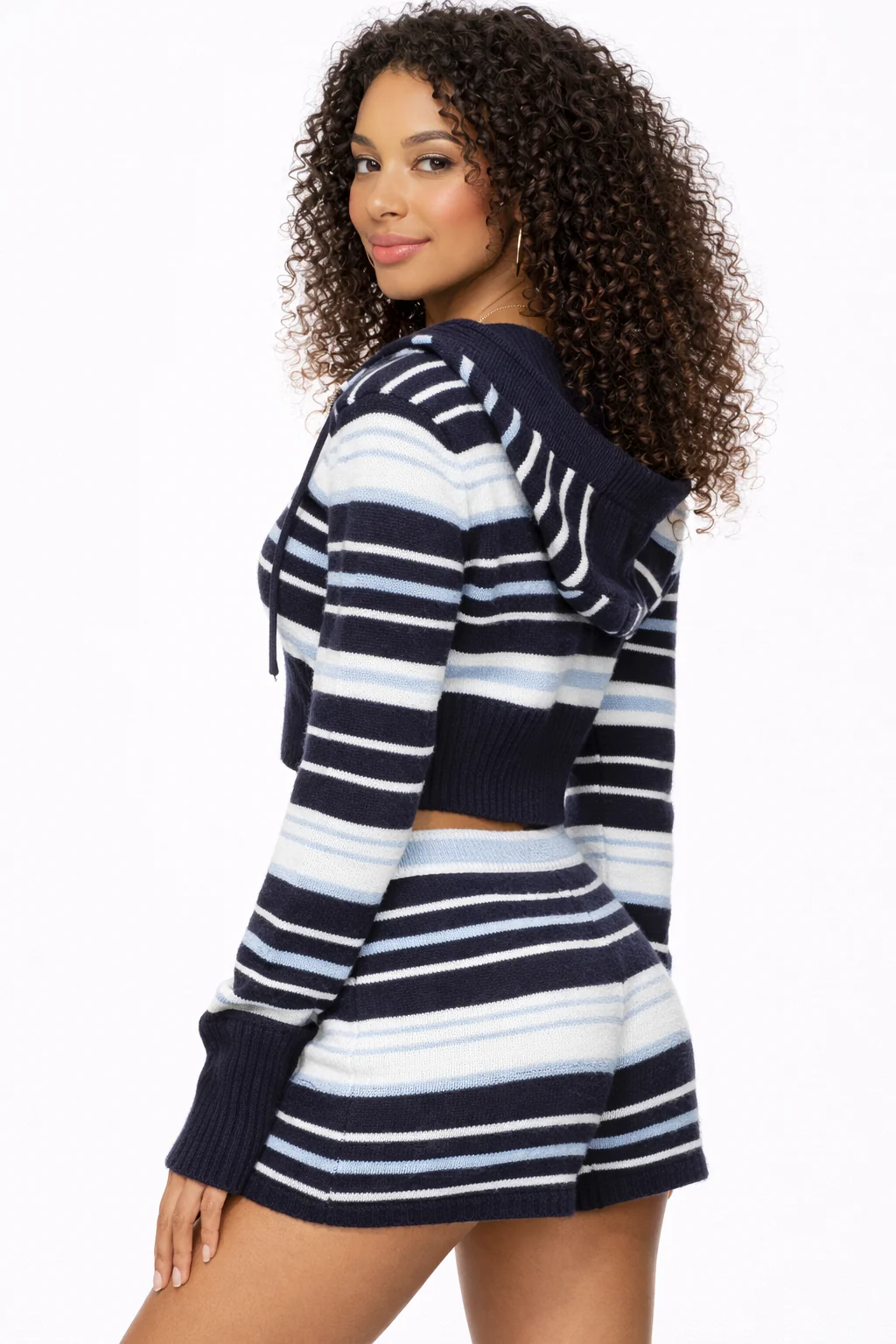 Knit Striped Shorts and Full Zip - Image 3