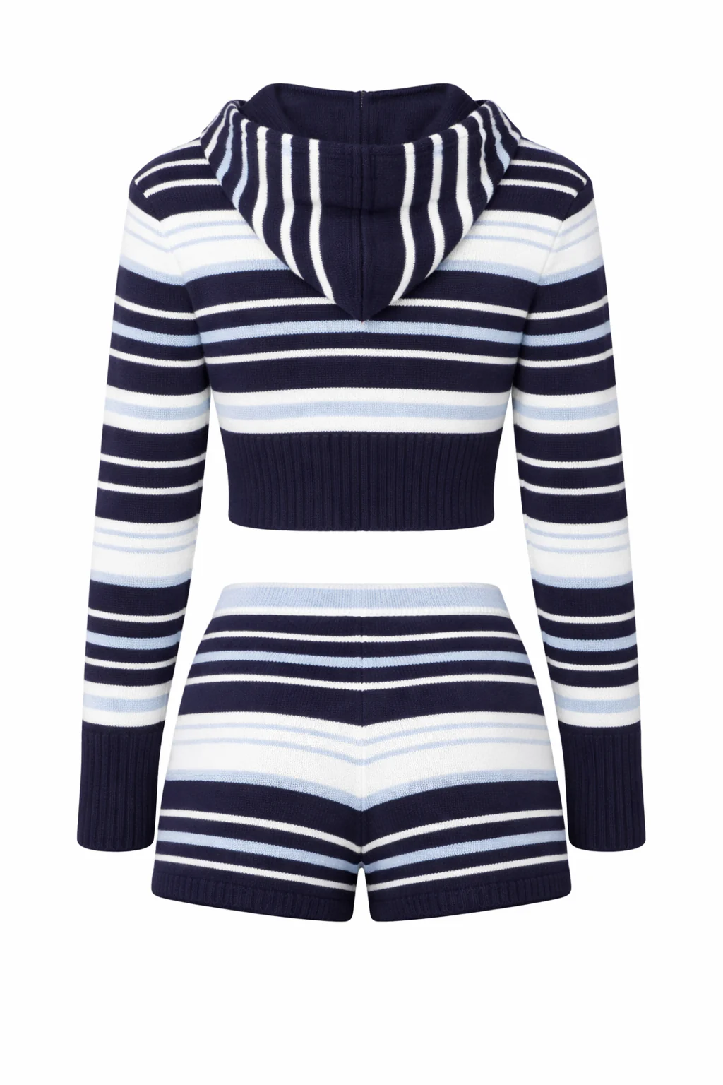 Knit Striped Shorts and Full Zip - Image 5
