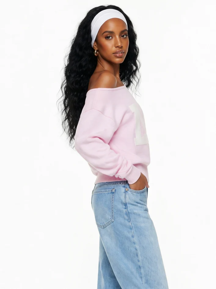 Off The Shoulder Sweatshirt - Image 2