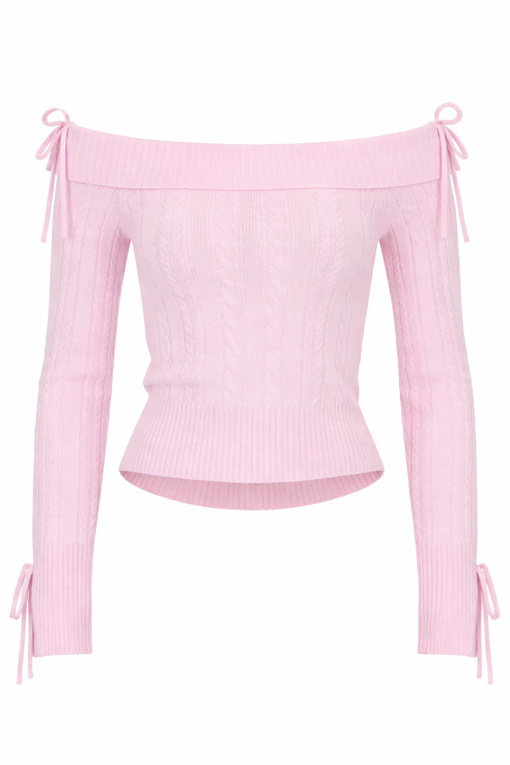 Cable Knit Off The Shoulder Sweater and Pant Set - Image 3