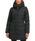 Box Quilt Down Zip Front Coat Dark Black - Image 6