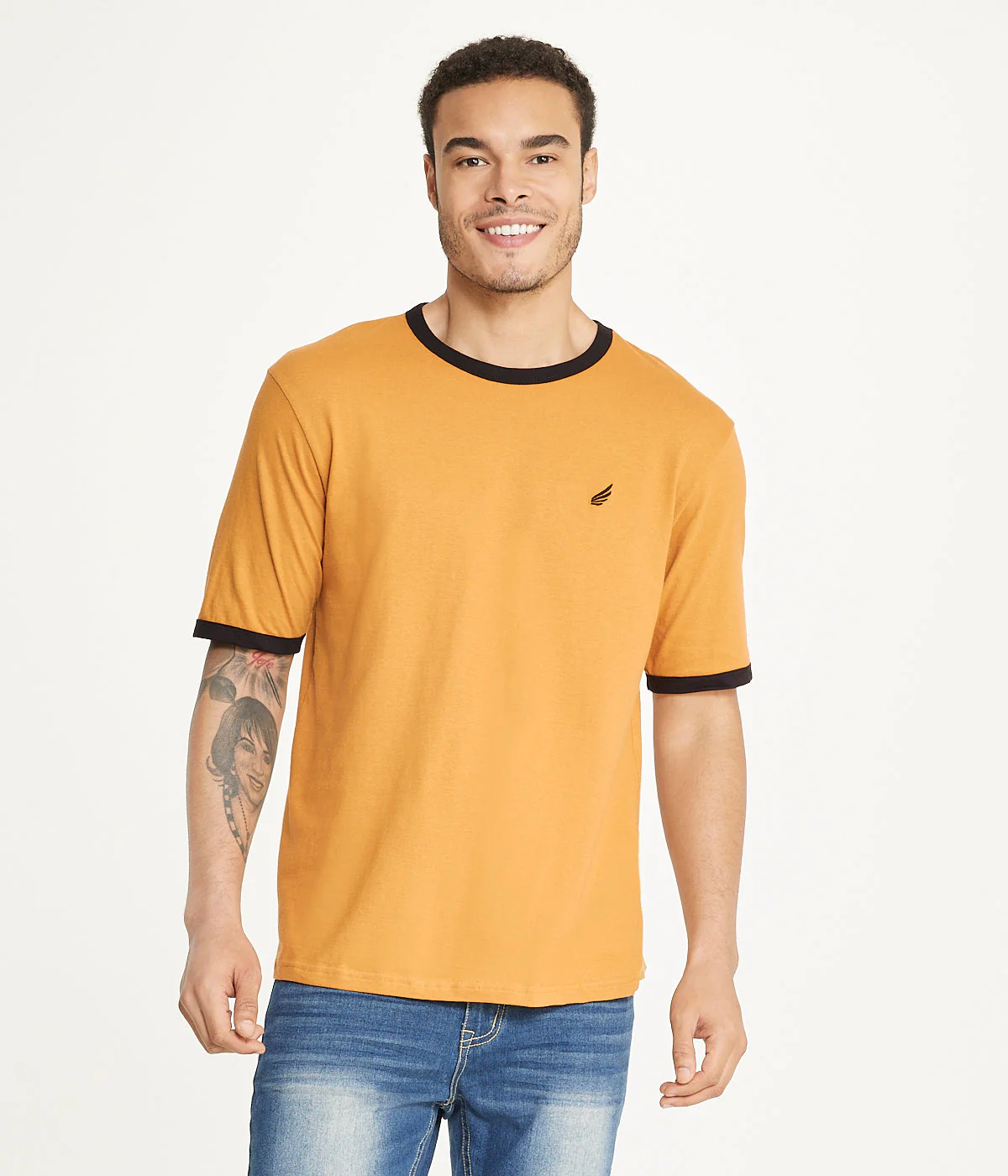 Brooklyn Laundry Men's Contrast Color Embroidery Ringer Tee