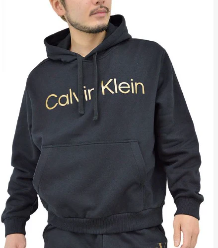Long Sleeves Metallic Logo Po Hoodie