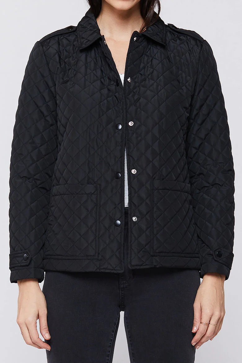 Rae Long Sleeve Snap Button Down Quilted Jacket - Image 3